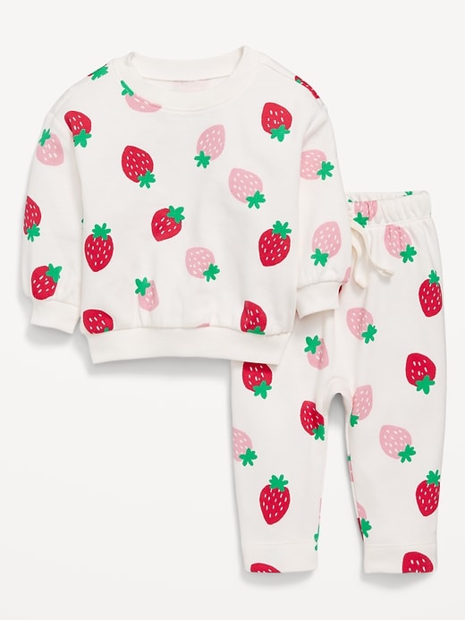 View large product image 1 of 1. Printed French Terry Sweatshirt and Leggings Set for Baby