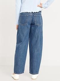 Image number 2 showing, High-Waisted Barrel-Leg Jeans for Girls
