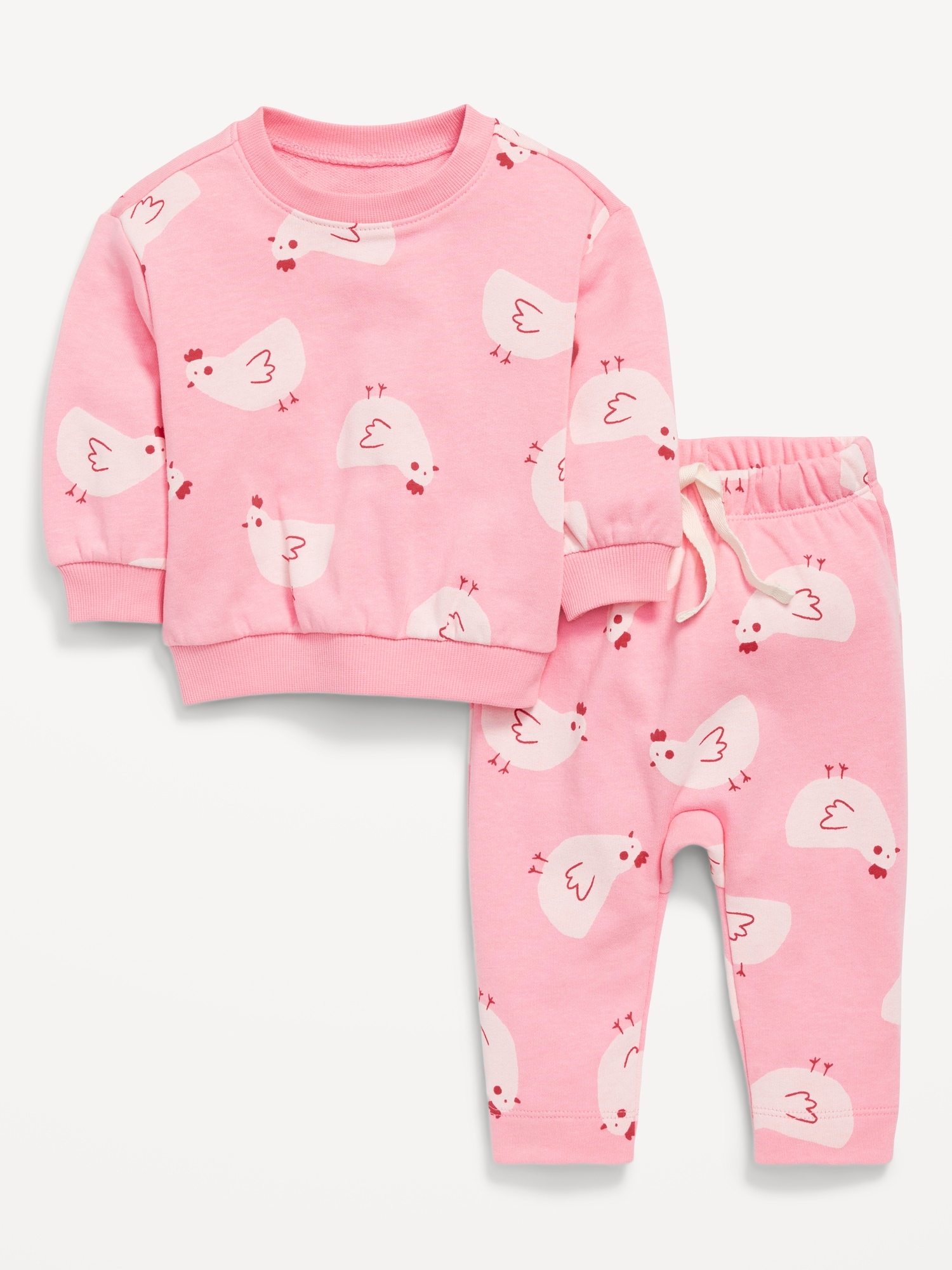 Printed French Terry Sweatshirt and Leggings Set for Baby