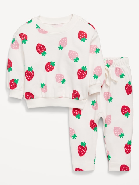 Printed French Terry Sweatshirt and Leggings Set for Baby