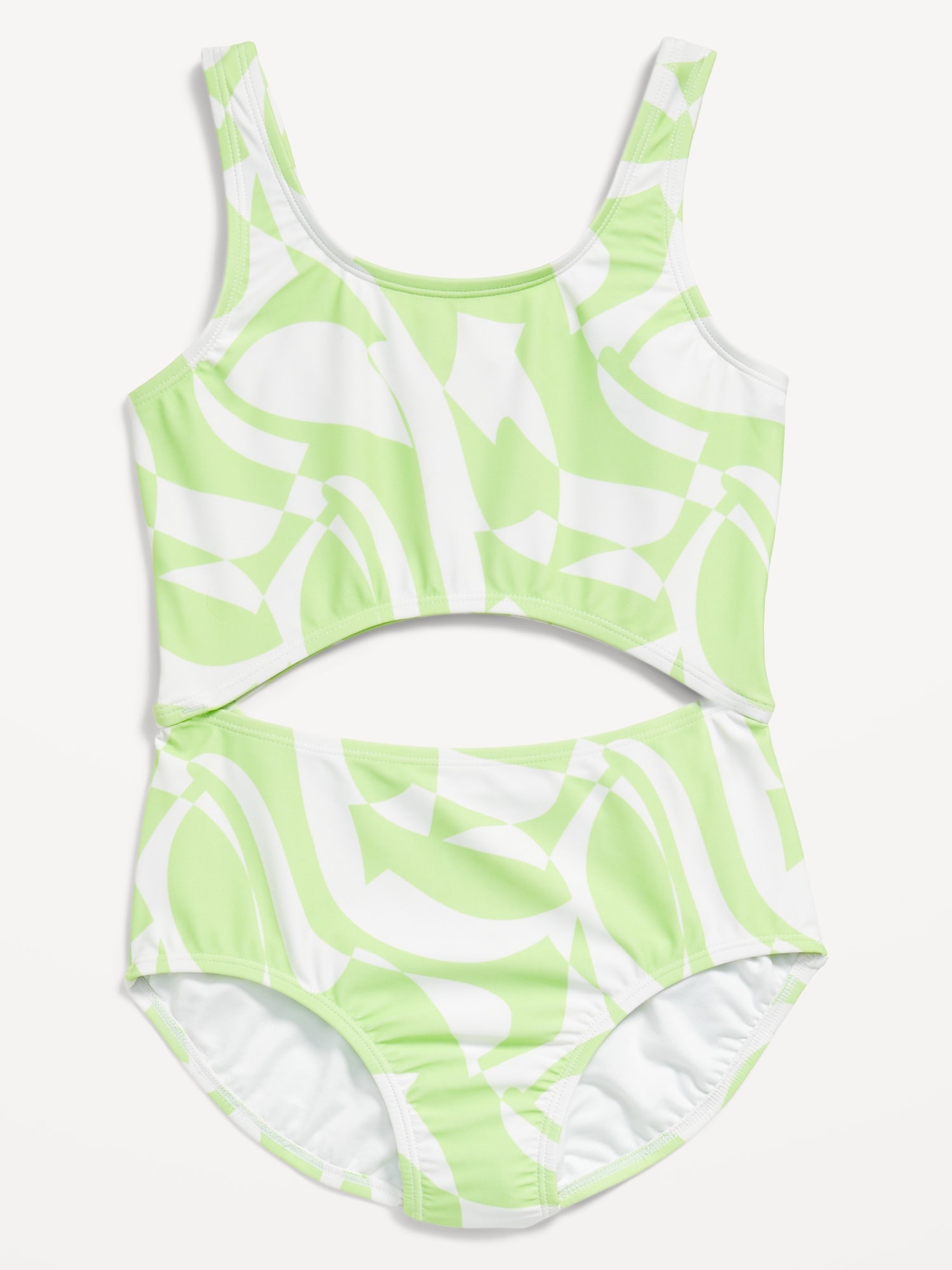 Printed Cutout One-Piece Swimsuit for Girls