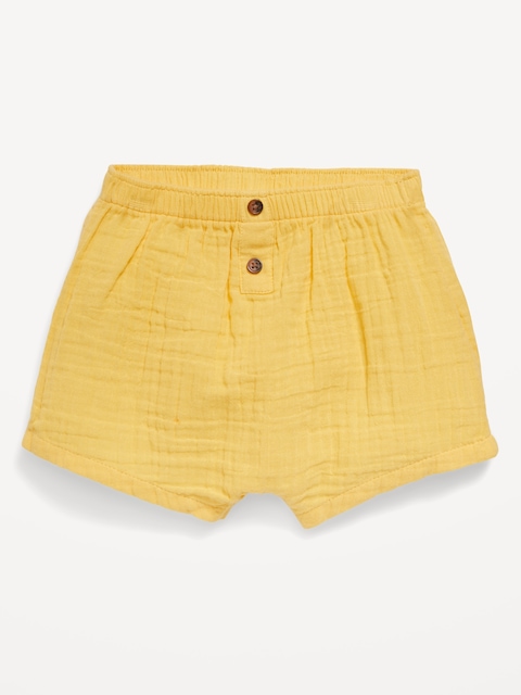Double-Weave Button-Front Shorts for Baby - Taxi Cab