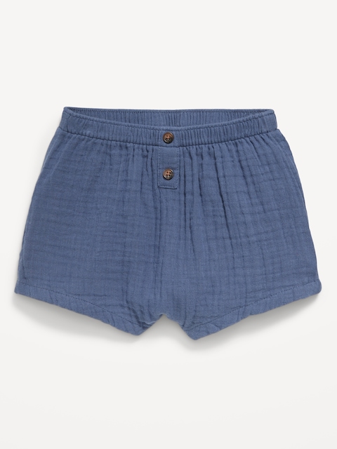 Double-Weave Button-Front Shorts for Baby