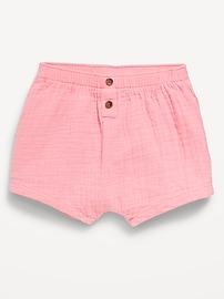 Image number 1 showing, Double-Weave Button-Front Shorts for Baby