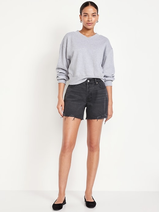 Image number 1 showing, High-Waisted OG Jean Cut-Off Shorts -- 7-inch inseam