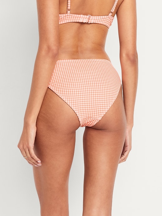 Image number 2 showing, Mid-Rise Textured Bikini Swim Bottoms