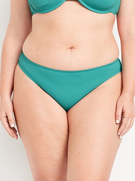 Image number 6 showing, Mid-Rise Textured Bikini Swim Bottoms