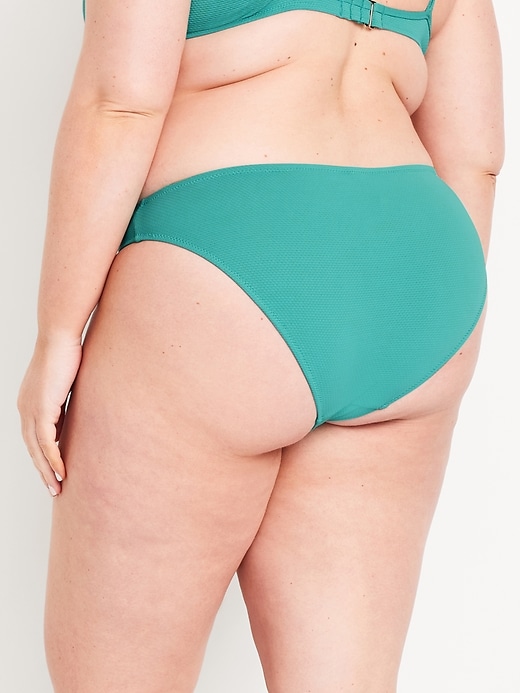 Image number 7 showing, Mid-Rise Textured Bikini Swim Bottoms