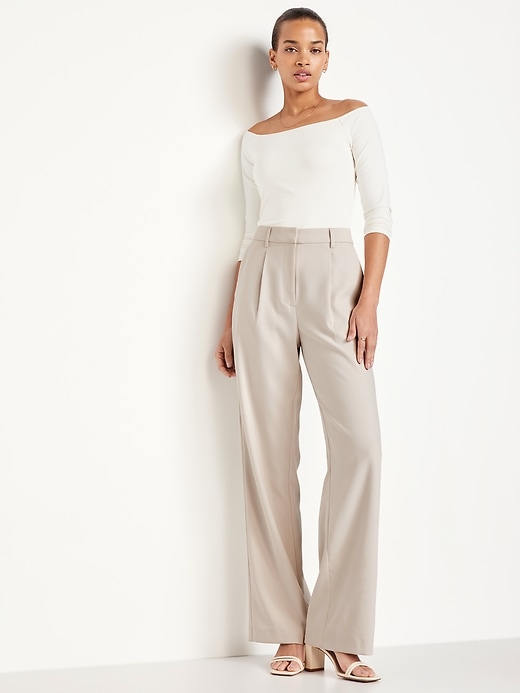 Image number 3 showing, Extra High-Waisted Taylor Wide-Leg Trouser Pants