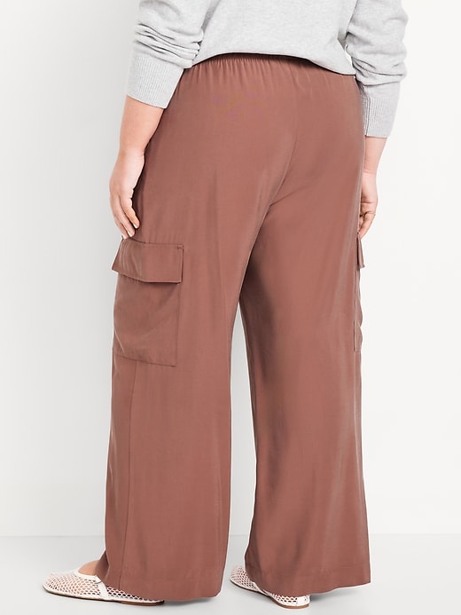 Image number 7 showing, Extra High-Waisted Drapey Cargo Super Wide-Leg Pants