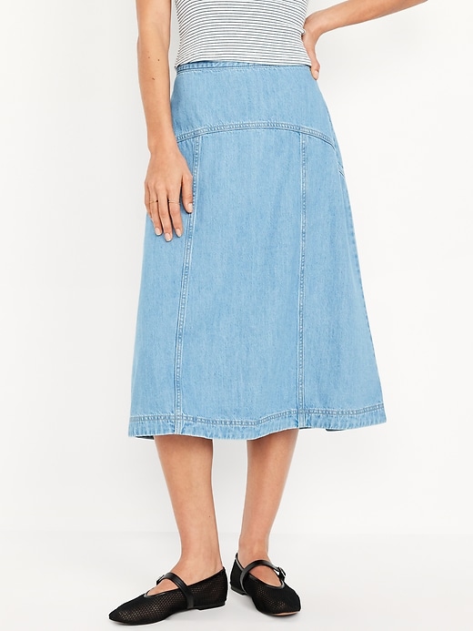 Image number 2 showing, Mid-Rise Jean Midi Skirt