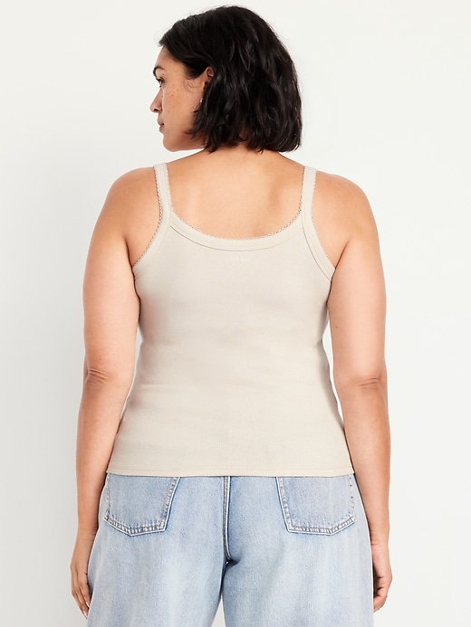 Image number 8 showing, 90s Ribbed Lace-Trim Tank