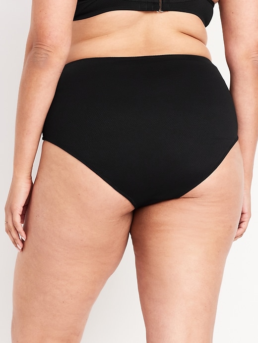 Image number 8 showing, High-Waisted Textured Bikini Swim Bottoms