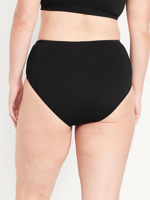 Image number 6 showing, High-Waisted Textured Bikini Swim Bottoms