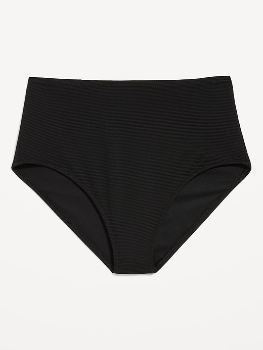 Image number 4 showing, High-Waisted Textured Bikini Swim Bottoms