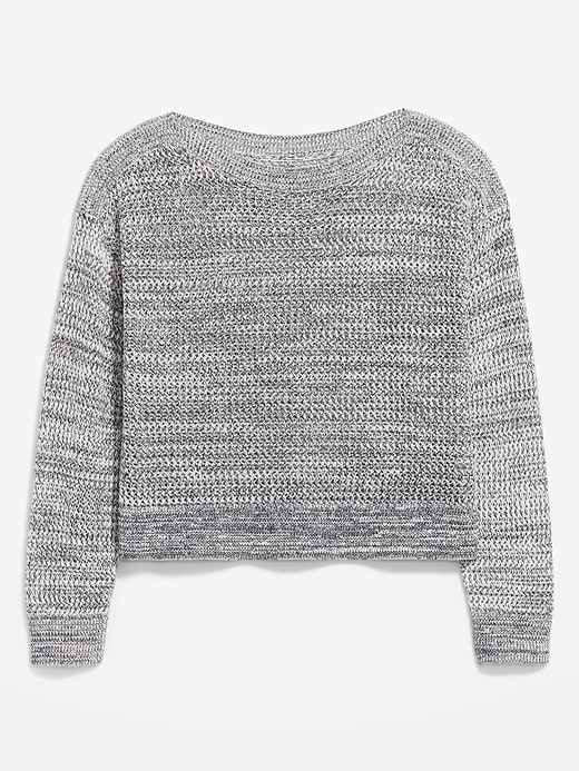 Image number 8 showing, Boat-Neck Open-Stitch Sweater