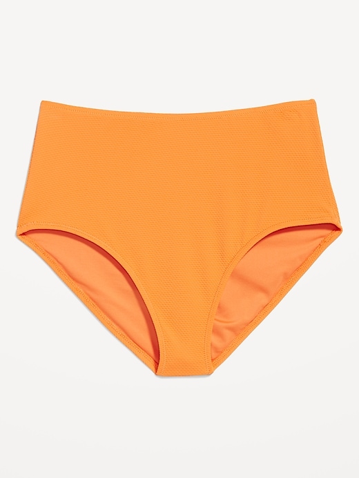 Image number 4 showing, High-Waisted Textured Bikini Swim Bottoms