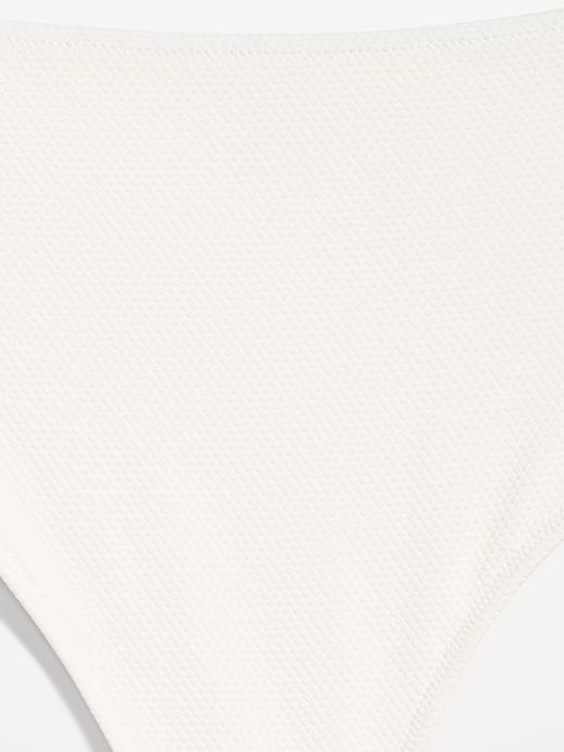 Image number 9 showing, High-Waisted Textured Bikini Swim Bottoms