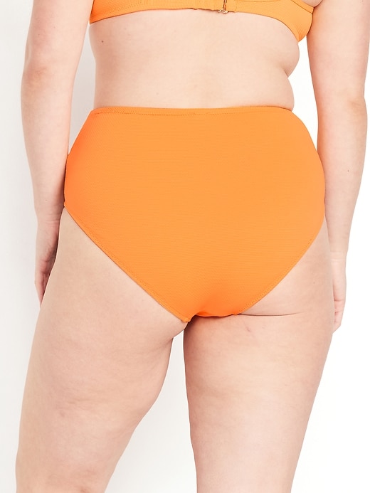 Image number 6 showing, High-Waisted Textured Bikini Swim Bottoms