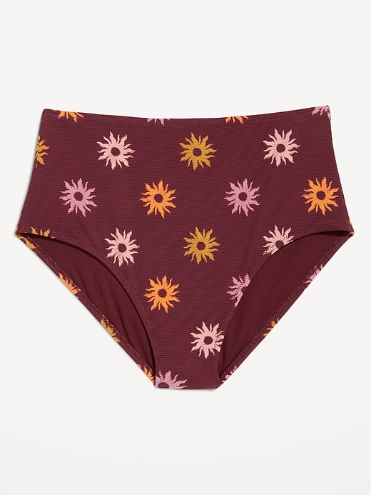 Image number 4 showing, High-Waisted Textured Bikini Swim Bottoms