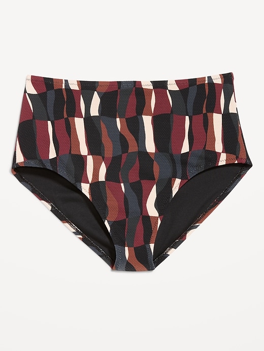 Image number 4 showing, High-Waisted Textured Bikini Swim Bottoms