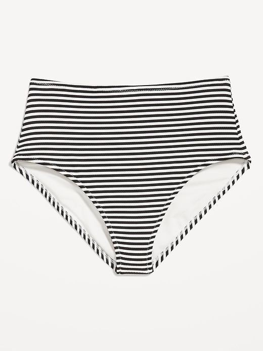 Image number 4 showing, High-Waisted Textured Bikini Swim Bottoms