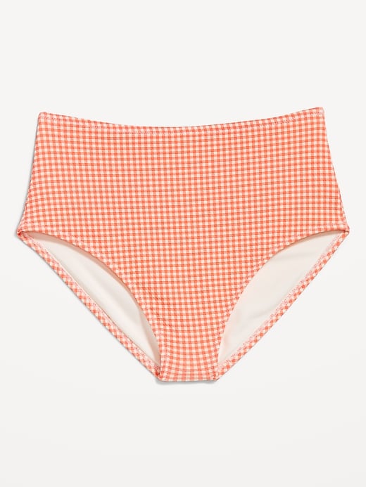 Image number 4 showing, High-Waisted Textured Bikini Swim Bottoms