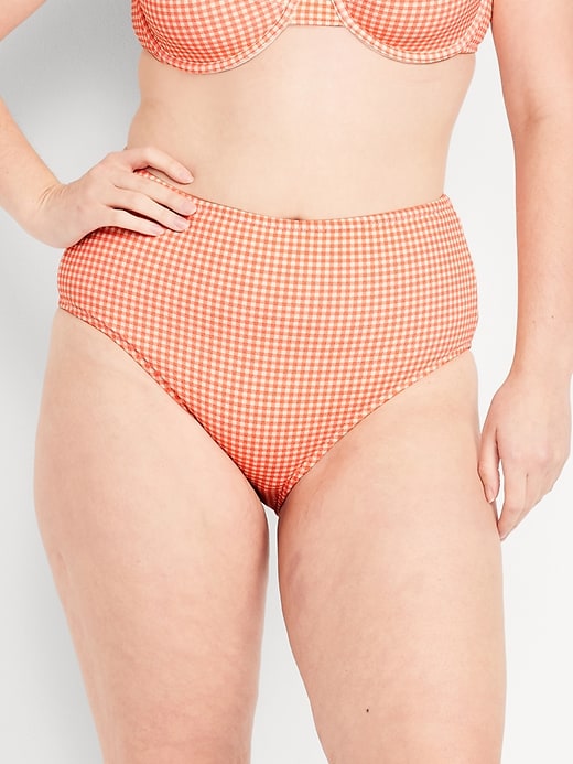 Image number 5 showing, High-Waisted Textured Bikini Swim Bottoms