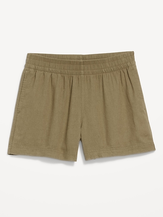 Image number 6 showing, High-Waisted Linen-Blend Shorts -- 3.5-inch inseam