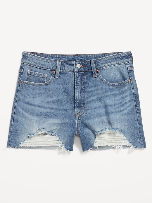 Image number 4 showing, Curvy High-Waisted OG Jean Cut-Off Shorts -- 3-inch inseam