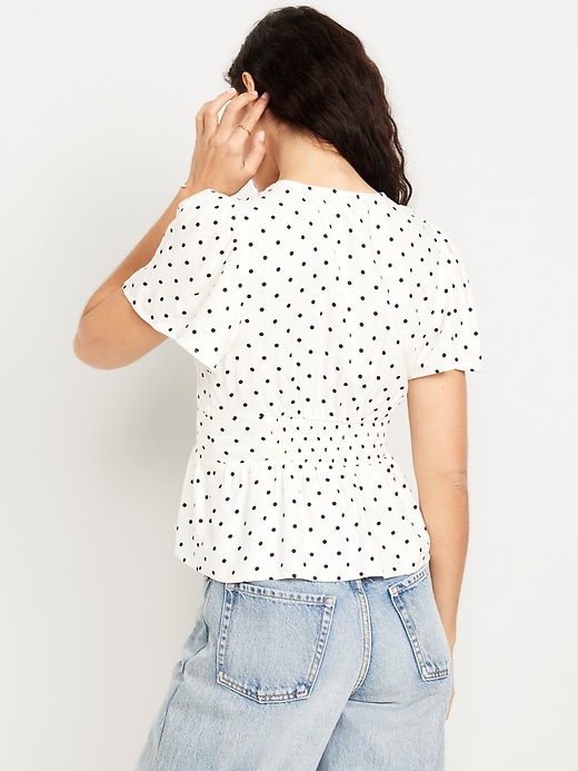 Image number 2 showing, V-Neck Button-Down Crepe Top