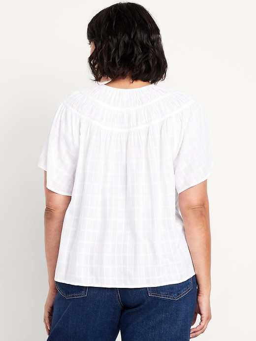 Image number 7 showing, Flutter-Sleeve Dobby Top