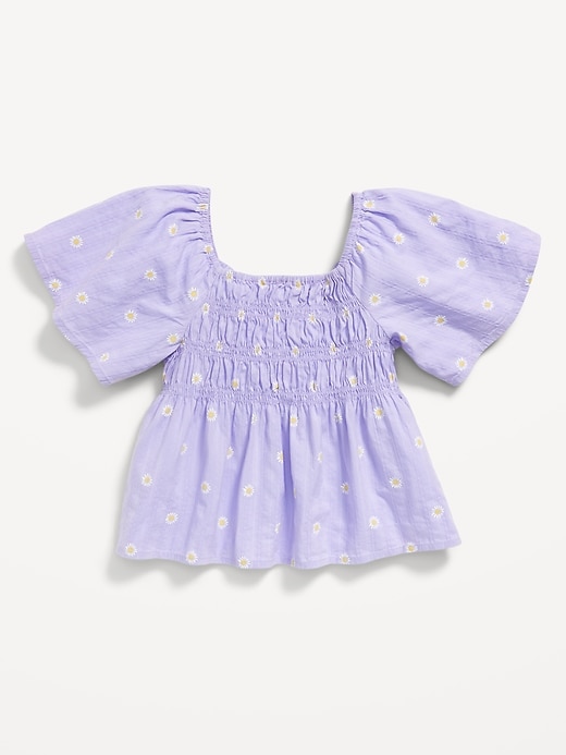 View large product image 2 of 3. Flutter-Sleeve Smocked Top for Girls