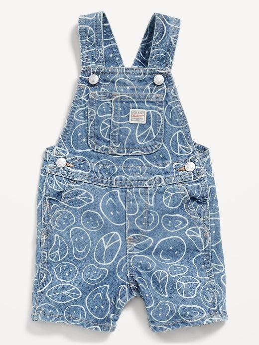 View large product image 2 of 2. Loose Printed Jean Shortalls for Baby