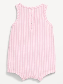 Image number 2 showing, Printed Sleeveless Graphic One-Piece Romper for Baby