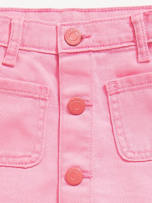 View large product image 2 of 4. High-Waisted A-Line Button-Front Twill Skirt for Toddler Girls