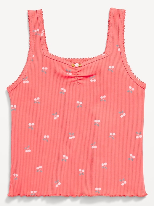 View large product image 2 of 3. Printed Fitted Ribbed Tank Top for Girls