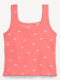 View large product image 3 of 3. Printed Fitted Ribbed Tank Top for Girls