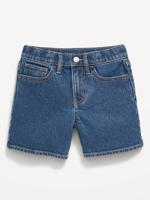 View large product image 2 of 3. High-Waisted Jean Midi Shorts for Girls