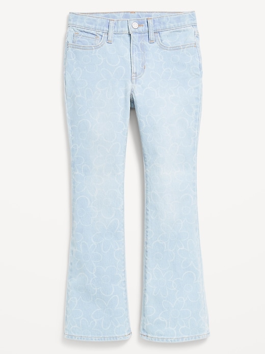 View large product image 2 of 3. Printed High-Waisted Flare-Leg Jeans for Girls