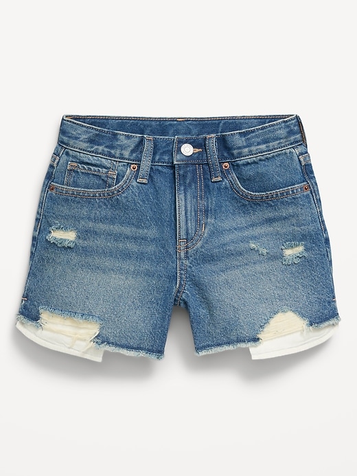 View large product image 2 of 3. High-Waisted Ripped Frayed-Hem Jean Shorts for Girls