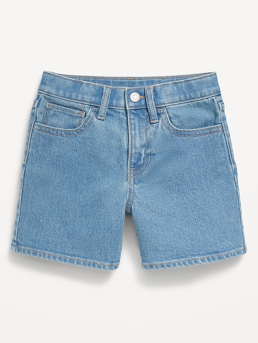 View large product image 2 of 3. High-Waisted Jean Midi Shorts for Girls