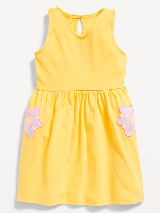 View large product image 2 of 2. Sleeveless Applique Fit and Flare Dress for Toddler Girls