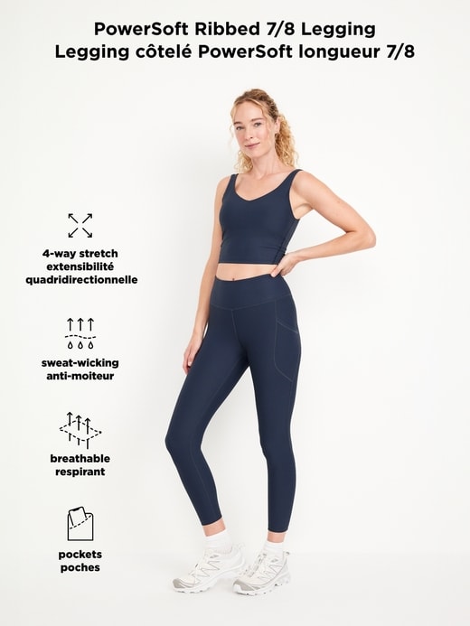 L'image numéro 7 présente Legging PowerSoft côtelé à taille haute