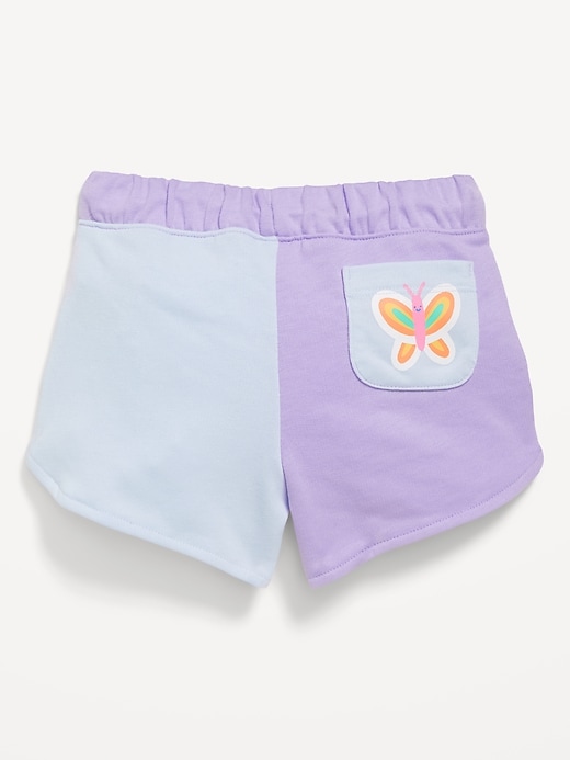 View large product image 1 of 2. Color-Block Graphic French-Terry Shorts for Toddler Girls