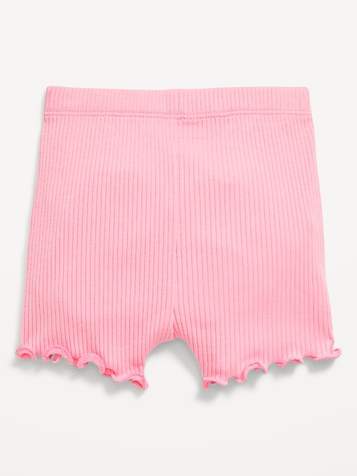 View large product image 2 of 2. Ribbed Lettuce-Edge Biker Shorts for Baby