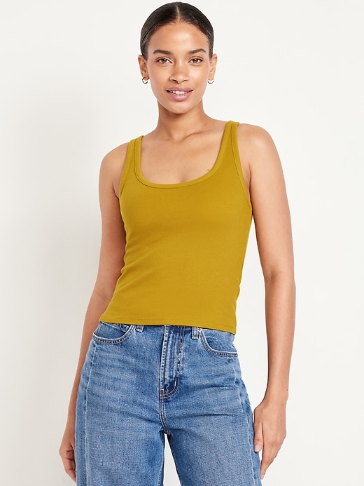 Image number 1 showing, Ribbed Crop Tank Top