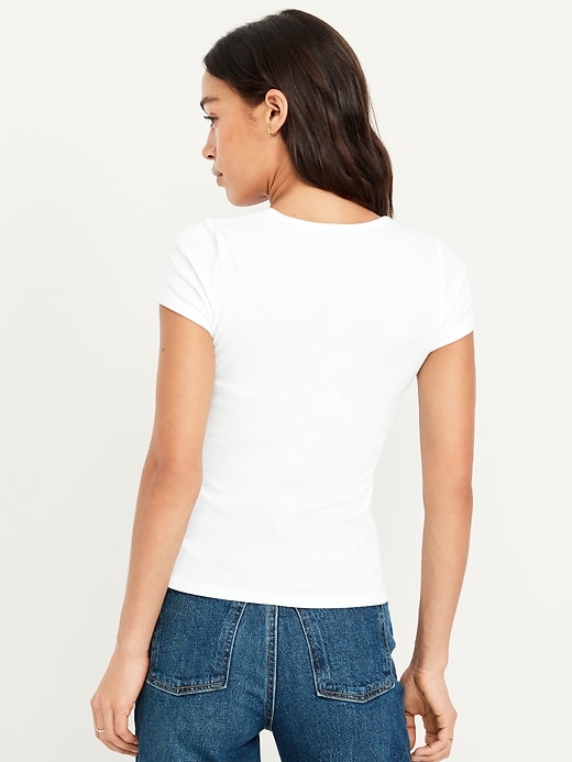 Image number 2 showing, Ribbed Square-Neck T-Shirt