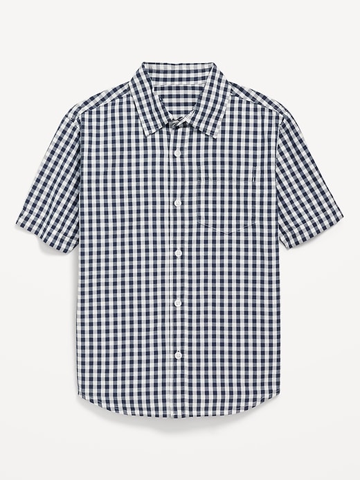 Voir une image plus grande du produit 2 de 3. Chemise à manches courtes en popeline à motif pour garçon