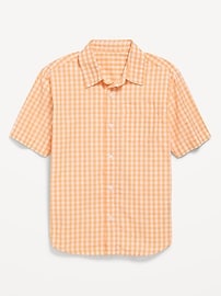 Image number 2 showing, Printed Short-Sleeve Poplin Shirt for Boys